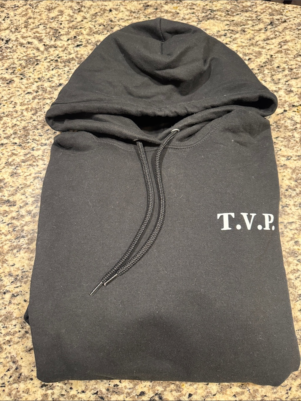 The Valhalla Project Black Hoodie with Chest Logo & TVP Graphic. XL. Like New!🇺🇸